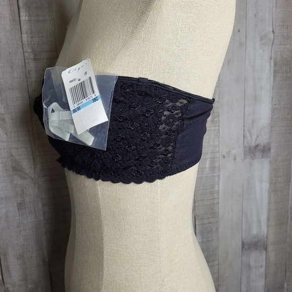 Black Olga Lacy Strapless Bra. 38C. Brand New. - Picture 4 of 12